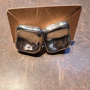 SIMON SEBBAG Sterling Silver Square Early Edition Earrings Made In Israel